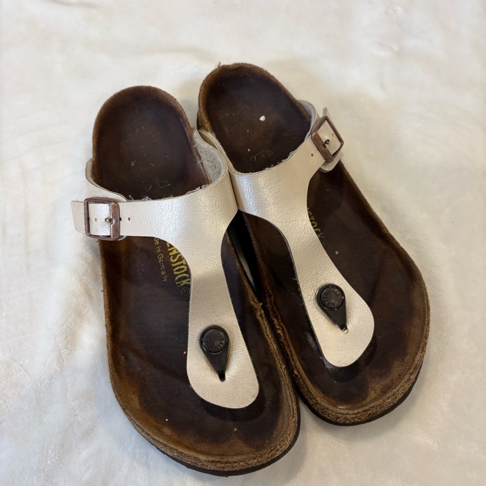 Birkenstock Gizeh Thong Sandal Graceful Pearl White Size 38 US 7 - 7.5